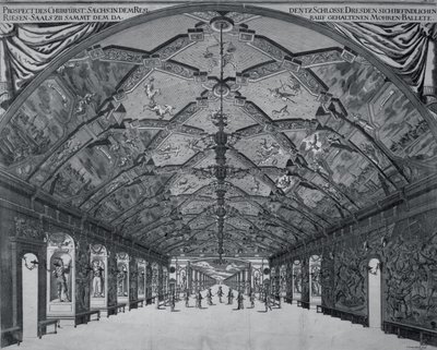 Die Riesenhalle mit dem maurischen Ballett in Dresden im Jahr 1678 von Johann Atzelt